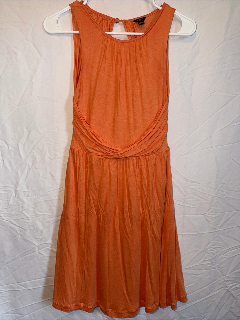 Ann Taylor coral Sleeveless Fit-and-Flare Dress